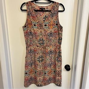 Banana Republic - Drawstring Waist V-Neck Dress - paisley floral print - size 10
